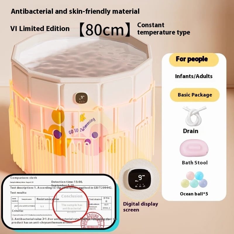 Baby Swimming Bucket Bath Tub Household Foldable - Image 2