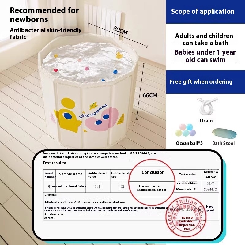 Baby Swimming Bucket Bath Tub Household Foldable - Image 10