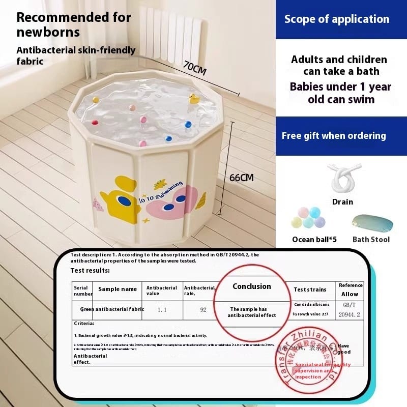 Baby Swimming Bucket Bath Tub Household Foldable - Image 8