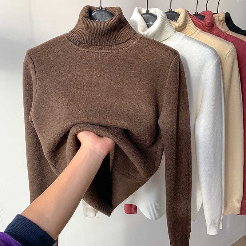 Turtle Neck Winter Sweater Women Elegant Thick Warm Female Knitted Pullover Loose Basic Knitwear - Image 10