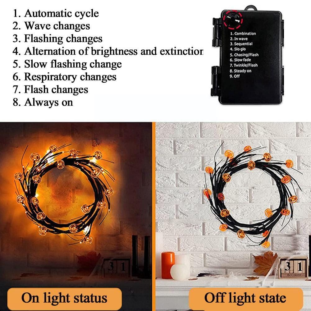 Halloween LED Willow Vine String Light Cool Cartoon Bat Pumpkin Decoration For Indoor Outdoor Party House Decor - Image 8