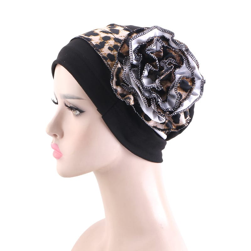 With Side Floral Design Headscarf-style Hat Chemo Postpartum Hair-protecting Cap - Image 5
