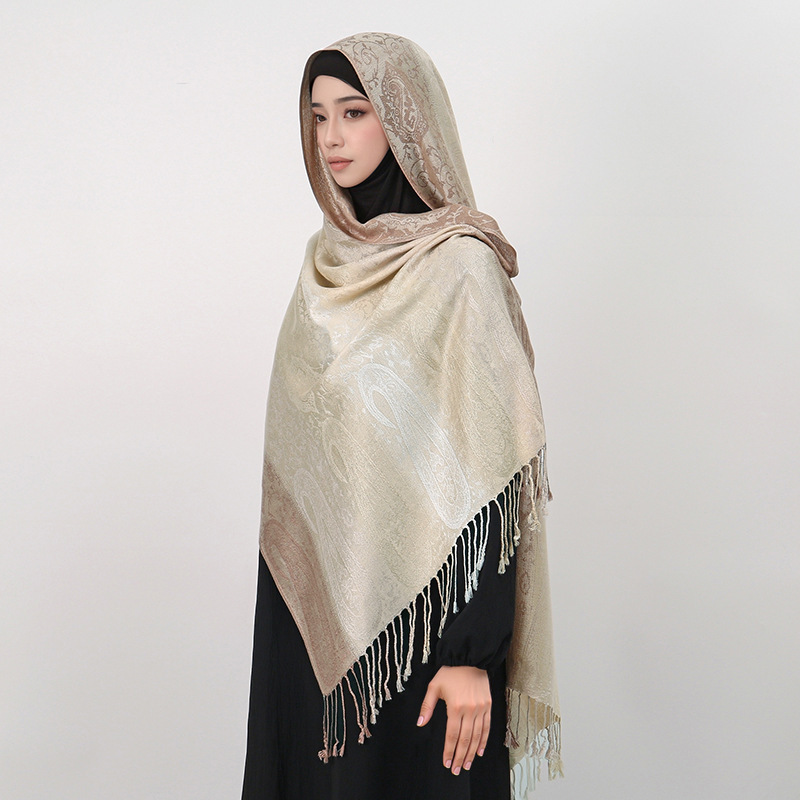 Jacquard Tassel Shawl An Outer Layer For Sun Protection And Breathability Perfect As A Womens Scarf - Image 6