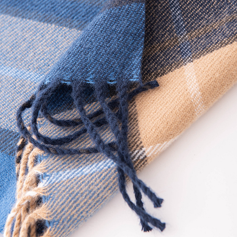 Stylish And Simple Womens Faux Cashmere Plaid Scarf - Image 6
