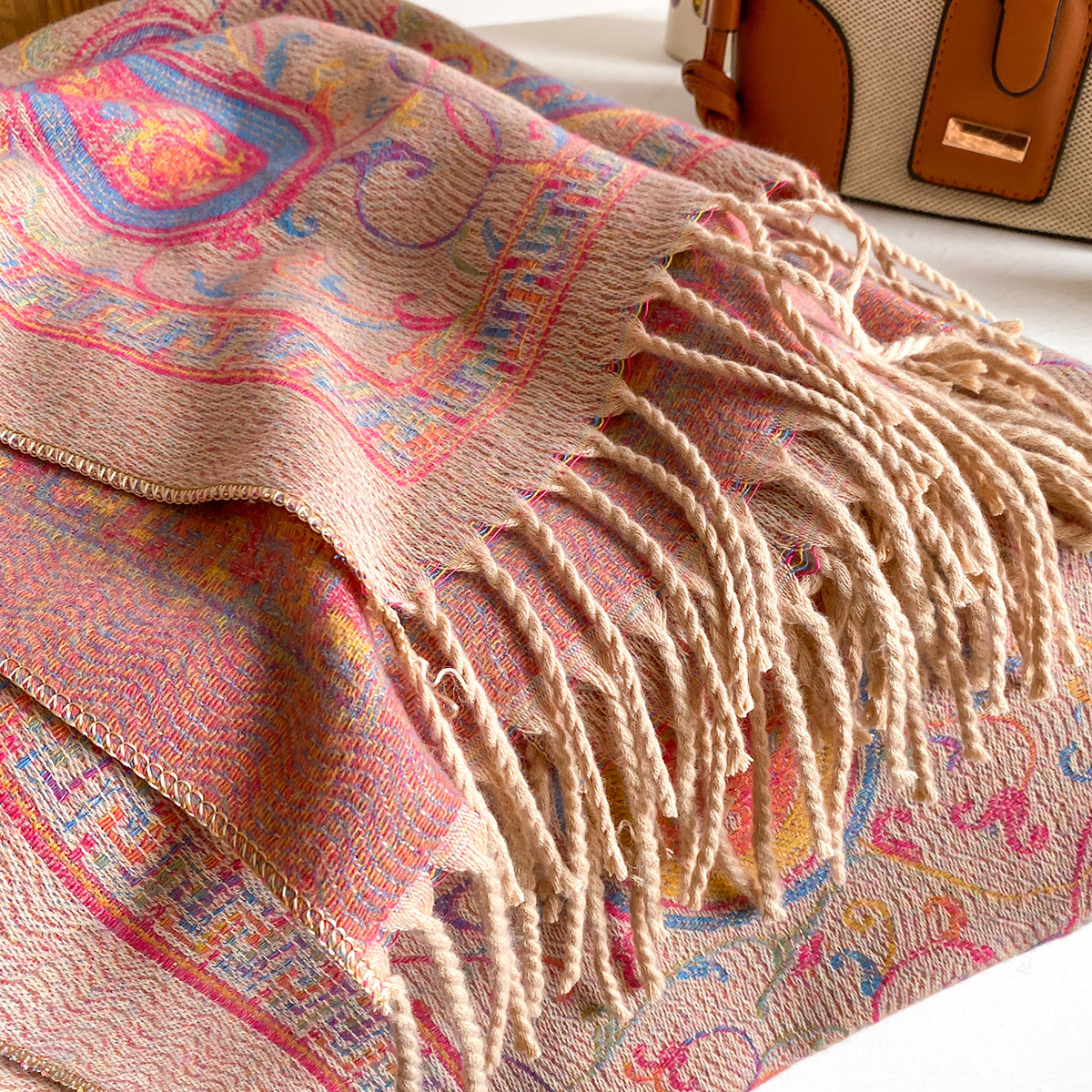 New Cashmere-look Scarf With A Cashew Patternperfect For Staying Warm In Air-conditioned Rooms Or As A Stylish Outer Layer - Image 8