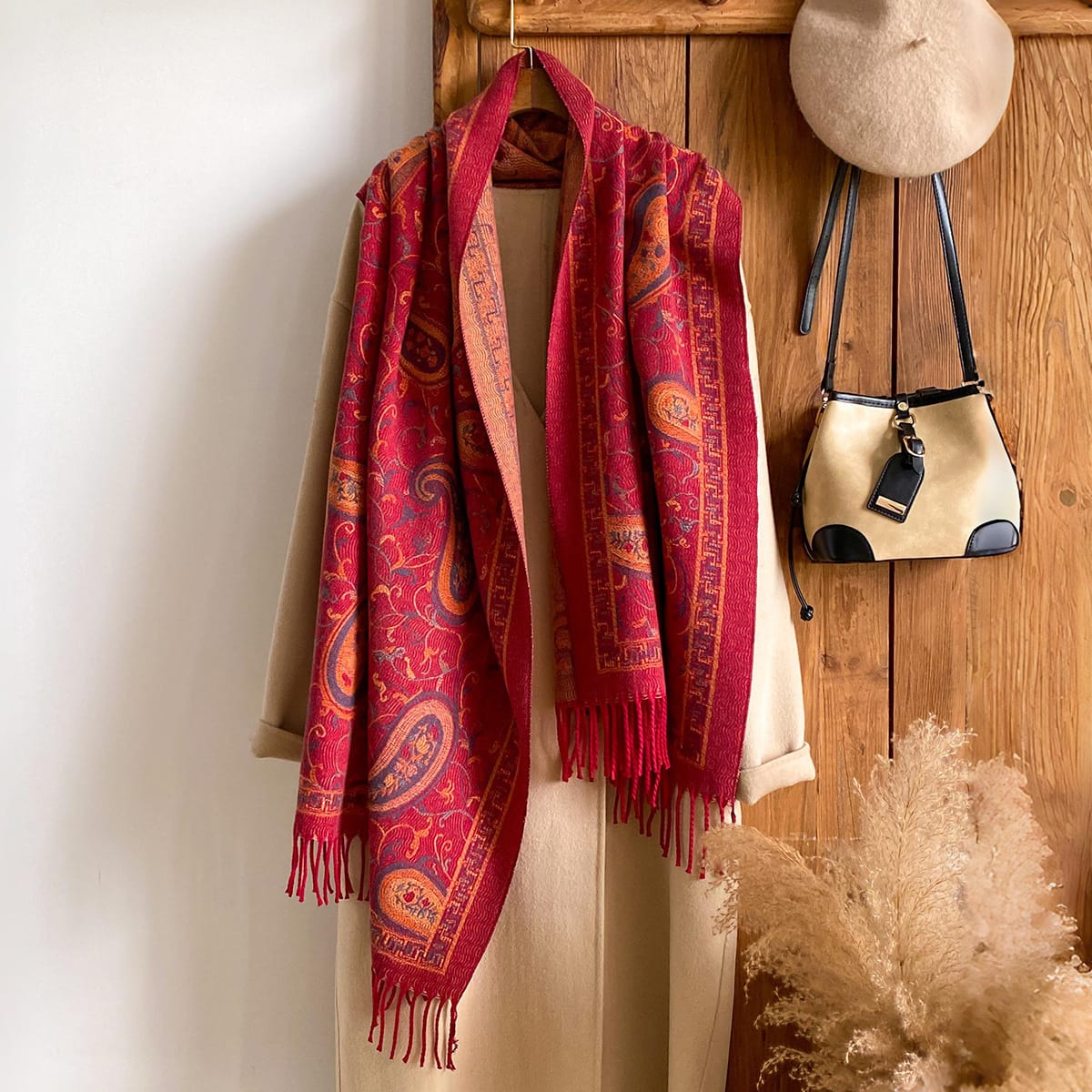 New Cashmere-look Scarf With A Cashew Patternperfect For Staying Warm In Air-conditioned Rooms Or As A Stylish Outer Layer - Image 5