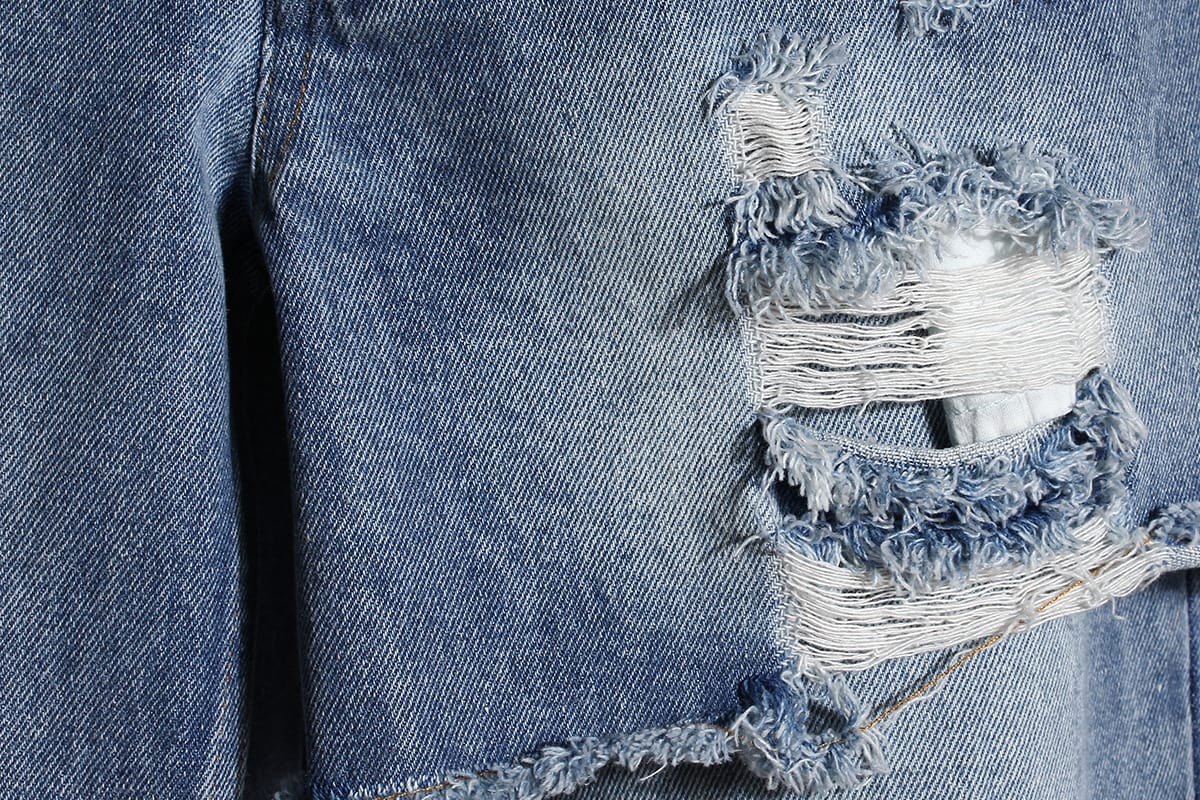 Casual Faux Two-piece Ripped Jeans - Image 5