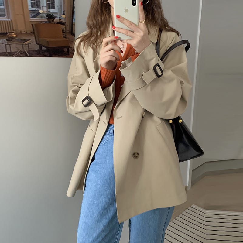 Korean-style Draping Elegant Coat For Women - Image 5