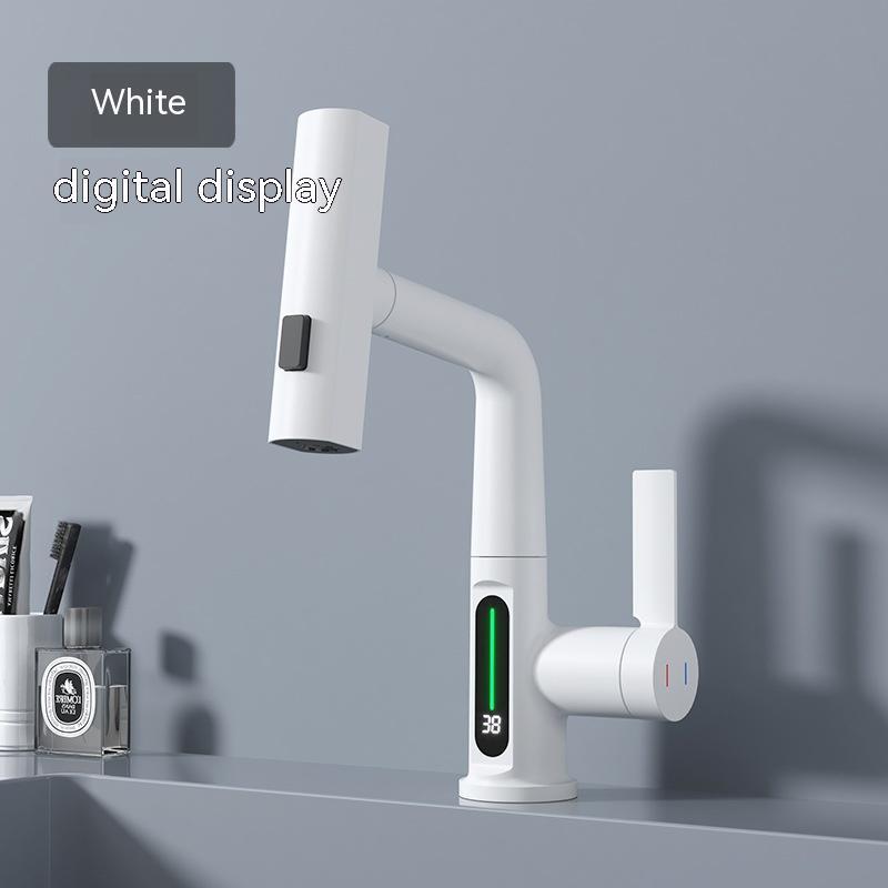 Intelligent Digital Display Faucet Pull-out Basin Faucet Temperature Digital Display Rotation - Image 9