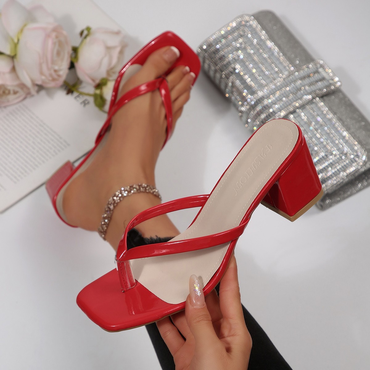 Women's Fashion Plus-Size High-Heel Flip-Flops - Image 4