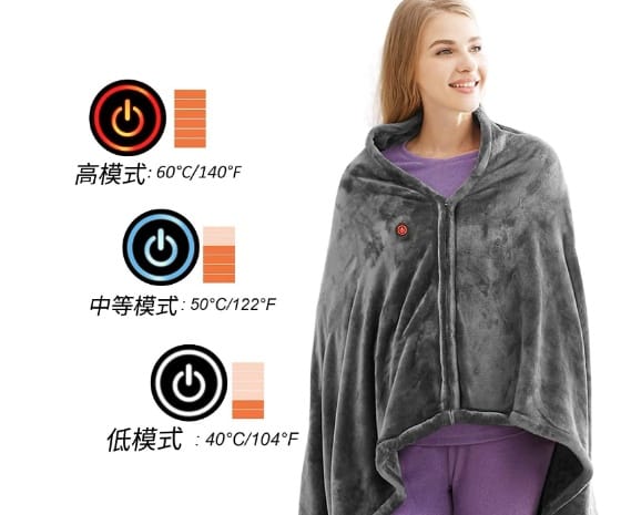 Winter Flannel Heated Blanket Cold Protection Body Warmer Usb Heated Warm Shawl Electric Heated Plush Blanket - Image 3