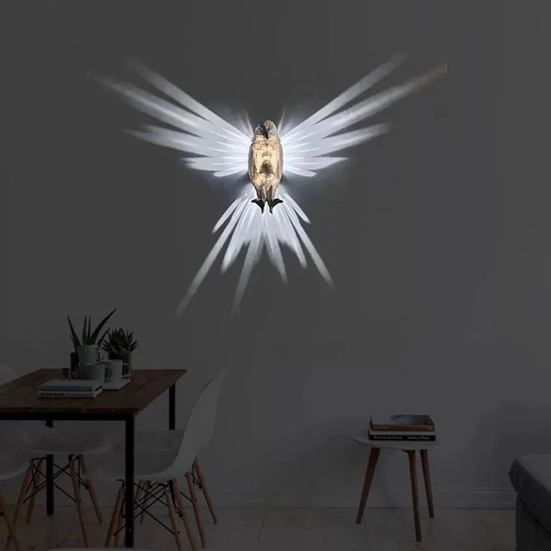 Modern Creative Bird Wall Lamp Owl Eagle Shape Projector Atmosphere Sconce Light 3D Print Body Animal Lighting Lustre Home Decor - Image 9