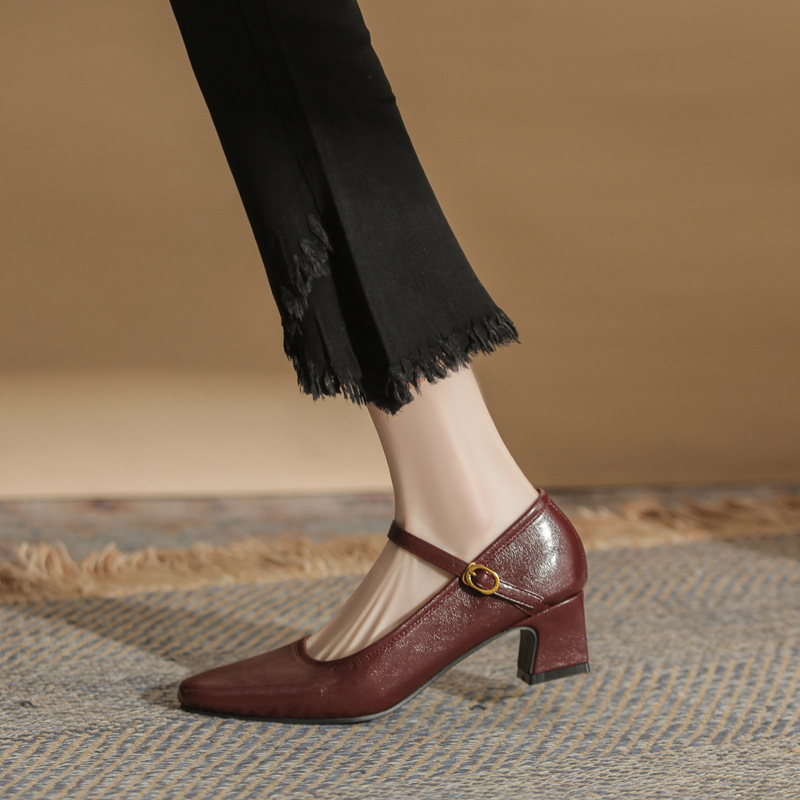 Microfiber Square-toe Chunky-heeled Pumps - Image 4