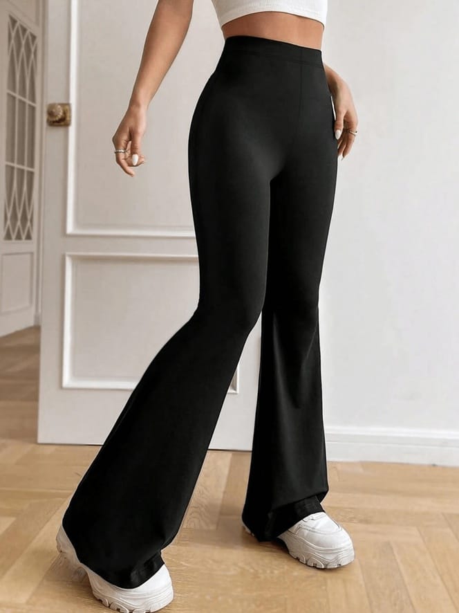 2026 Summer New High-Waisted Flared Pants For Women, Stretch Slim Fit Horseshoe Pants - Image 5