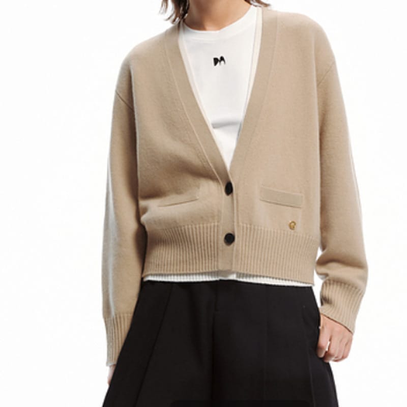 Korean-style Simple Solid-color V-neck Two-button AutumnWinter New Knitted Cardigan - Image 5