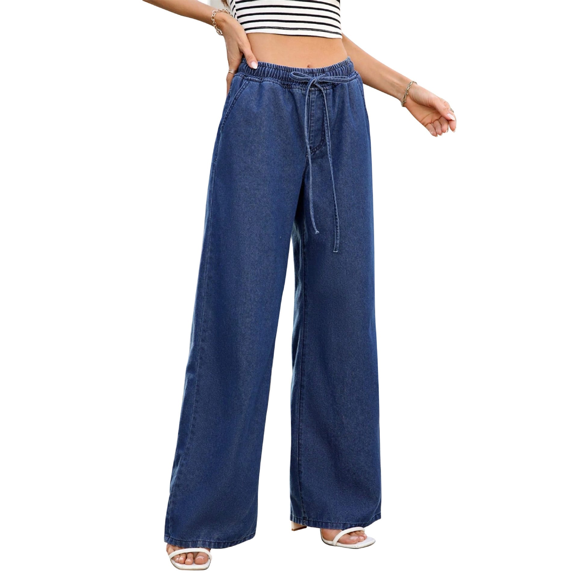 European And American-style Loose-fitting High-waisted Drawstring Casual Trousers - Image 2