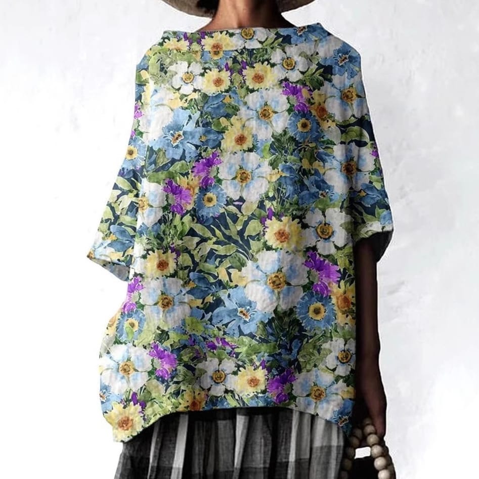 Oversized Loose-fit T-shirt With A Large Crew Neck Womens Clothing