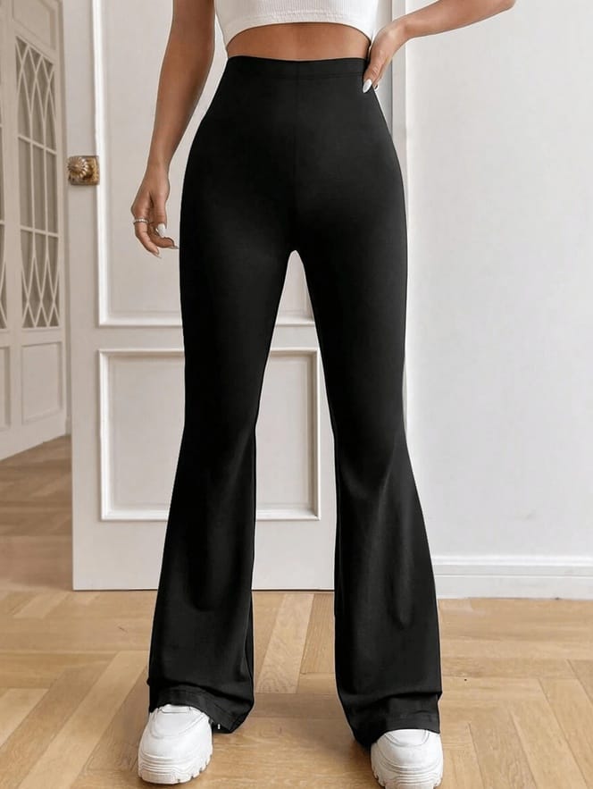 2026 Summer New High-Waisted Flared Pants For Women, Stretch Slim Fit Horseshoe Pants - Image 2