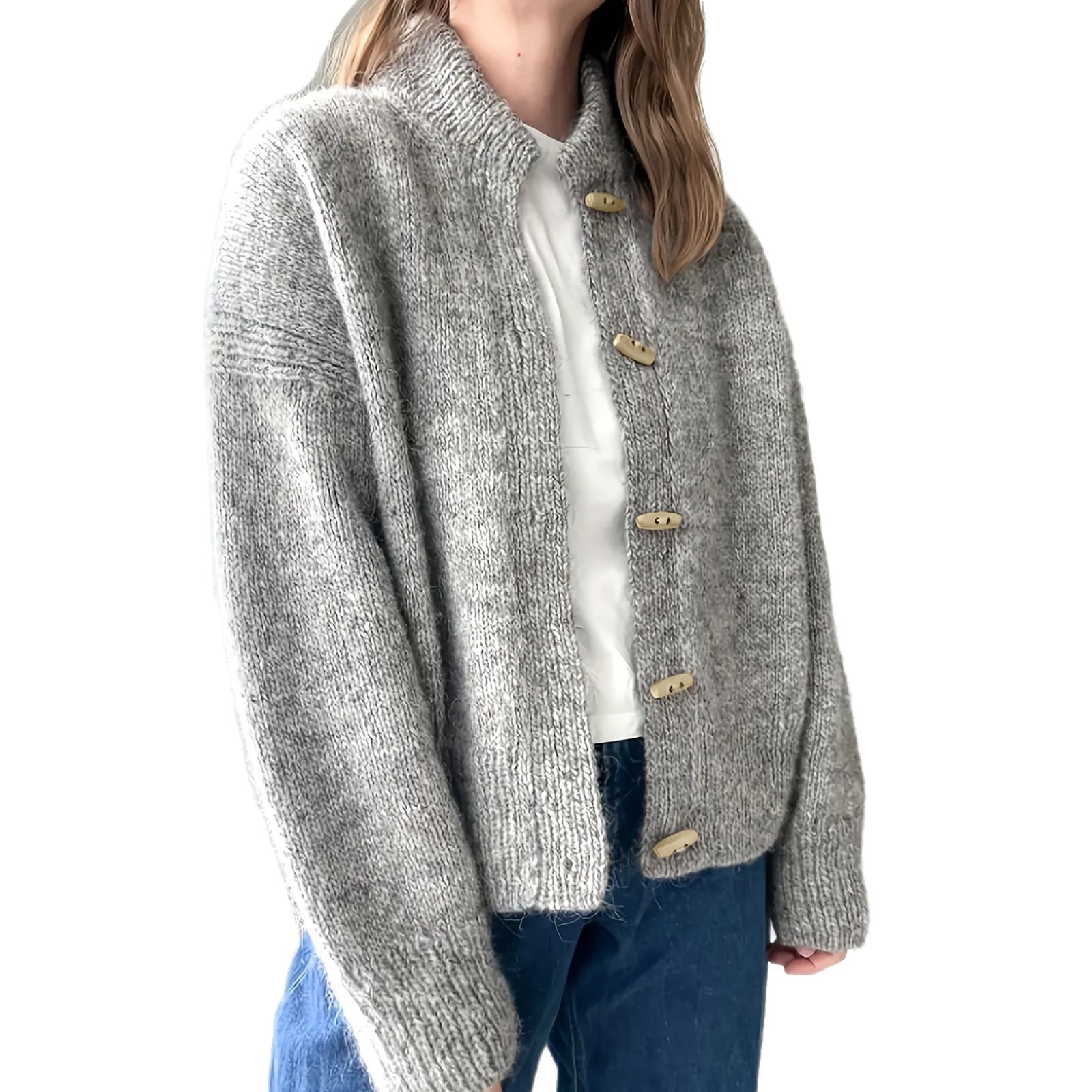 Women's Simple Loose Casual Knitted Cardigan - Image 2