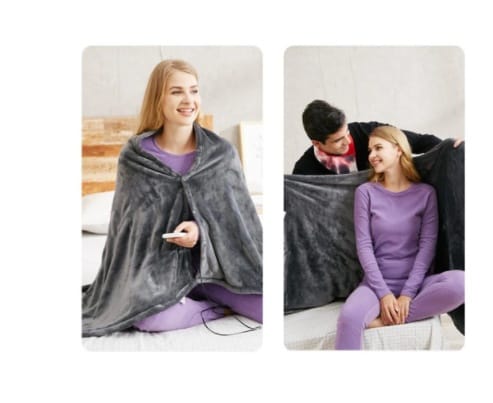 Winter Flannel Heated Blanket Cold Protection Body Warmer Usb Heated Warm Shawl Electric Heated Plush Blanket - Image 9