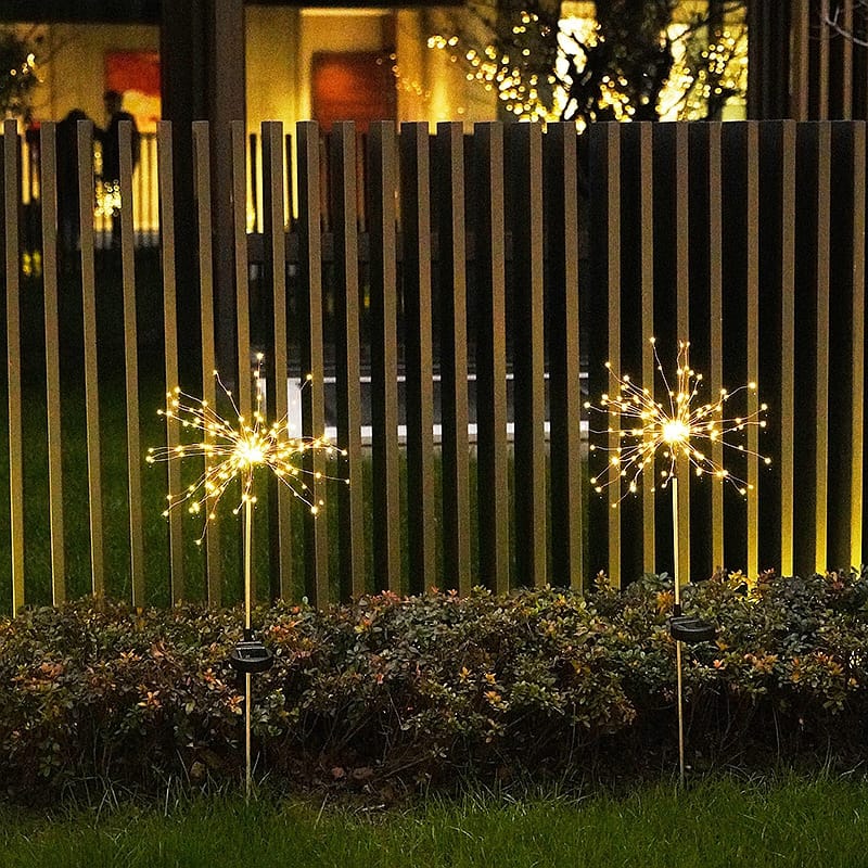 New Ground Plug Solar Fireworks Light LED Light String Copper Wire Outdoor Garden Decoration Star Lights Christmas Lights - Image 5