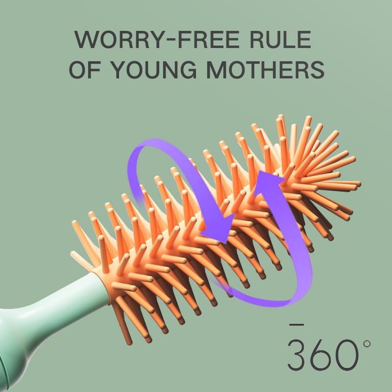 Electric Silicone Bottle Brush 360 Degree Rotating Baby Pacifier Cup Pacifier Cleaning Brush Set With Lithium Battery - Image 7