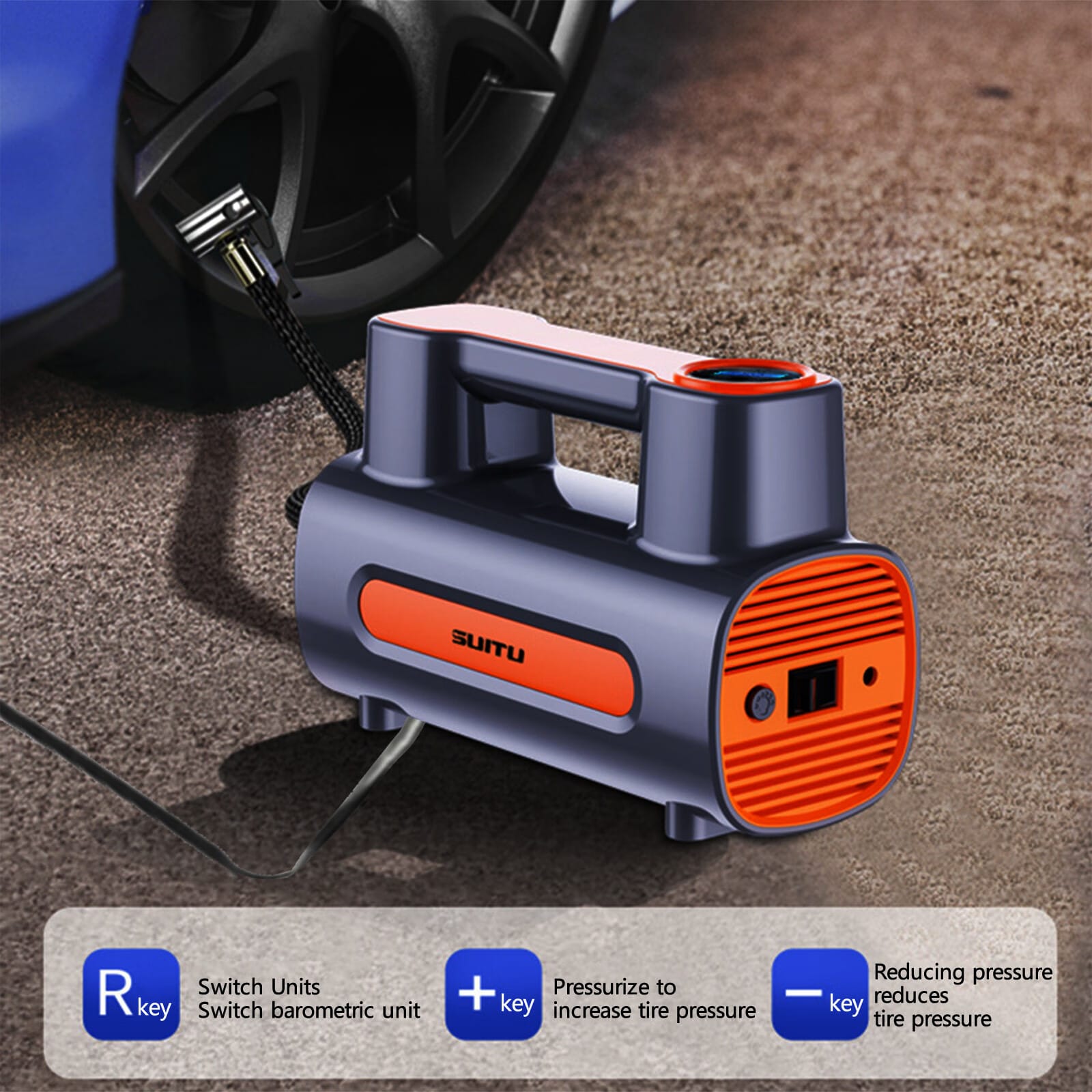 Tire Inflator 12V DC Portable Compressor Electric DC Auto Tire Pumps For Car Tires - Image 2