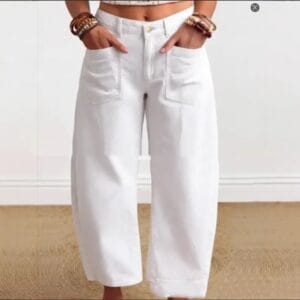 Women's Casual Solid-Color Fashionable Cotton Pants