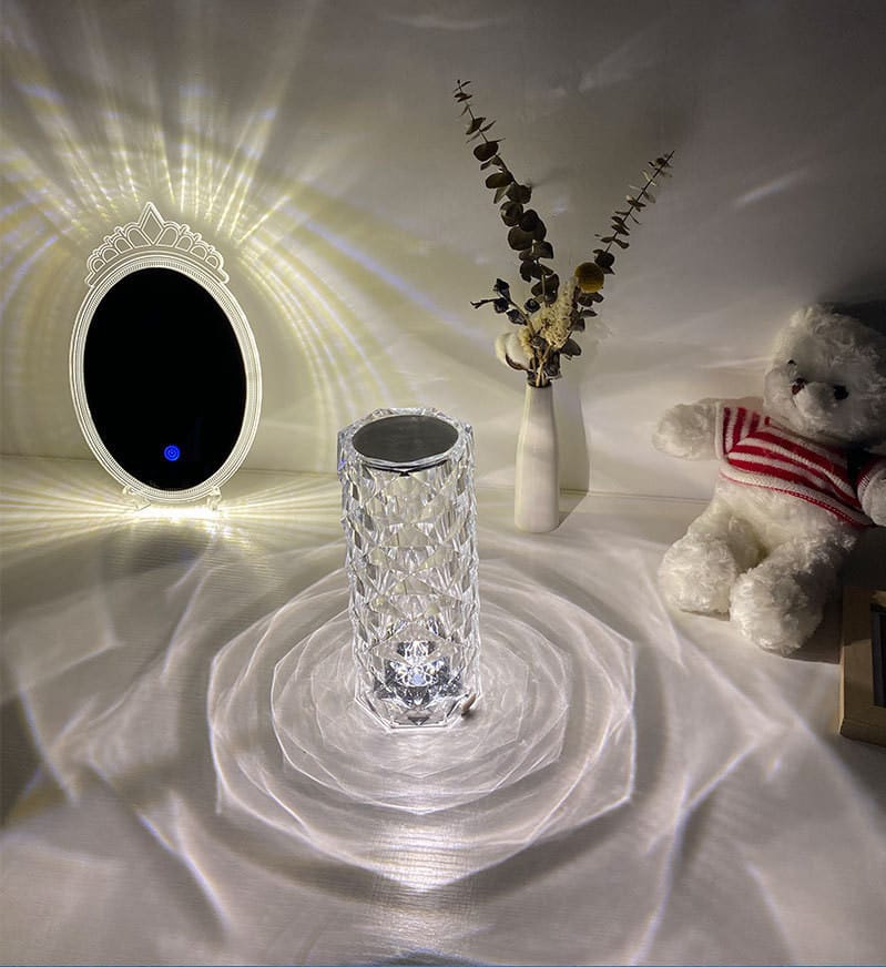 Romantic LED Rose Diamond Table Lamps For Bedroom Living Room Party Dinner Decor Creative Lights - Image 5