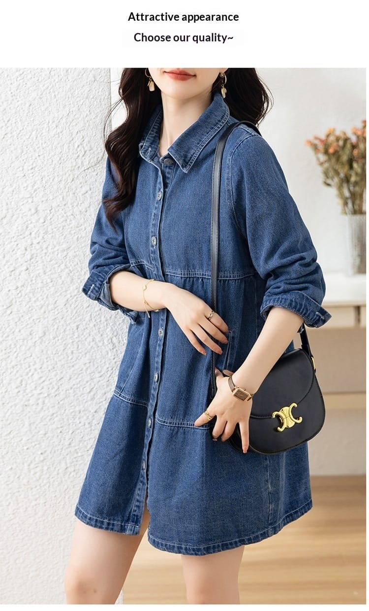 Women's Fashion Plus-Size Loose Denim Jacket - Image 5