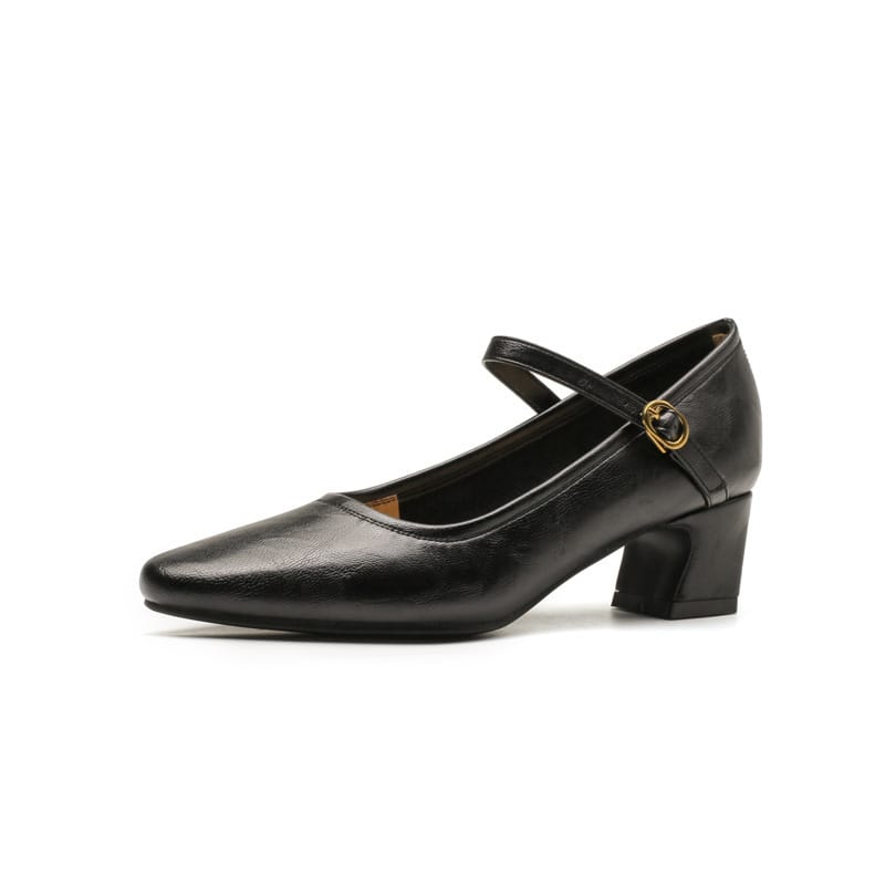 Microfiber Square-toe Chunky-heeled Pumps - Image 6