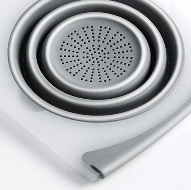 Innovative Multi-Functional 3 in 1 Chopping Board Detachable Folding Drain Basket Sink Cutting Board - Image 7
