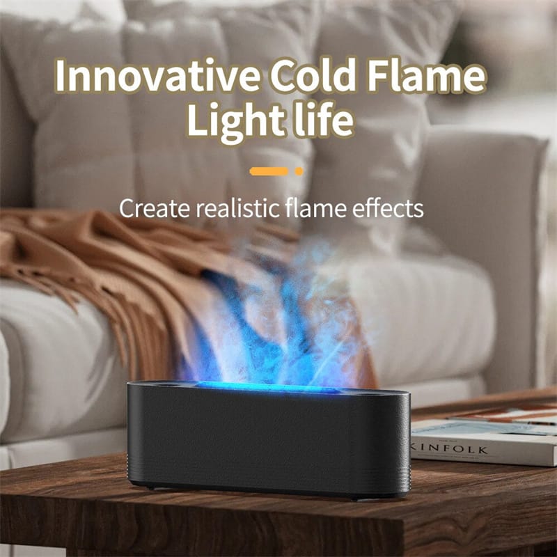 Flame Air Humidifier Ultrasonic 7 Colors Aroma Diffuser LED Cool Mist Maker Fogger Essential Oil Room Fragrance Office Home Decor - Image 2