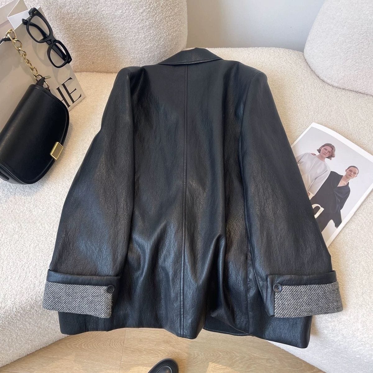 Korean-style Fashionable Loose Leather Jacket Women's Top - Image 5