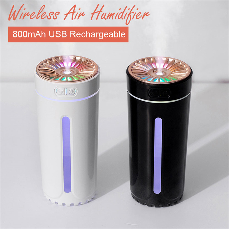Wireless Air Humidifier Colorful Lights Mute Ultrasonic USB Fogger Diffuser Purifier 800mAh Rechargeabl Cool Mist Maker For Car - Image 8