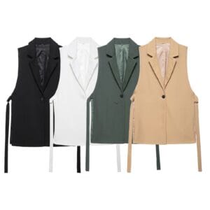 Summer New Split-Design Midi Sleeveless Blazer Vest