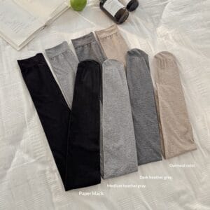 Gray Long-pile Cotton Tights Lightweight Base Leggingsstockings
