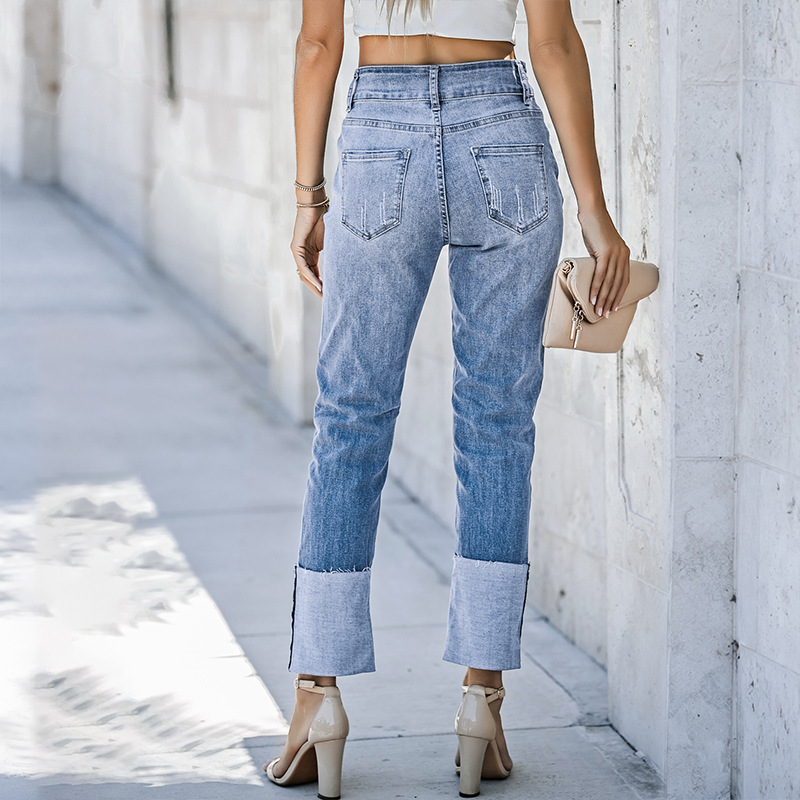 Harun Ankle-bite Ripped Cropped Pants For Women - Image 5