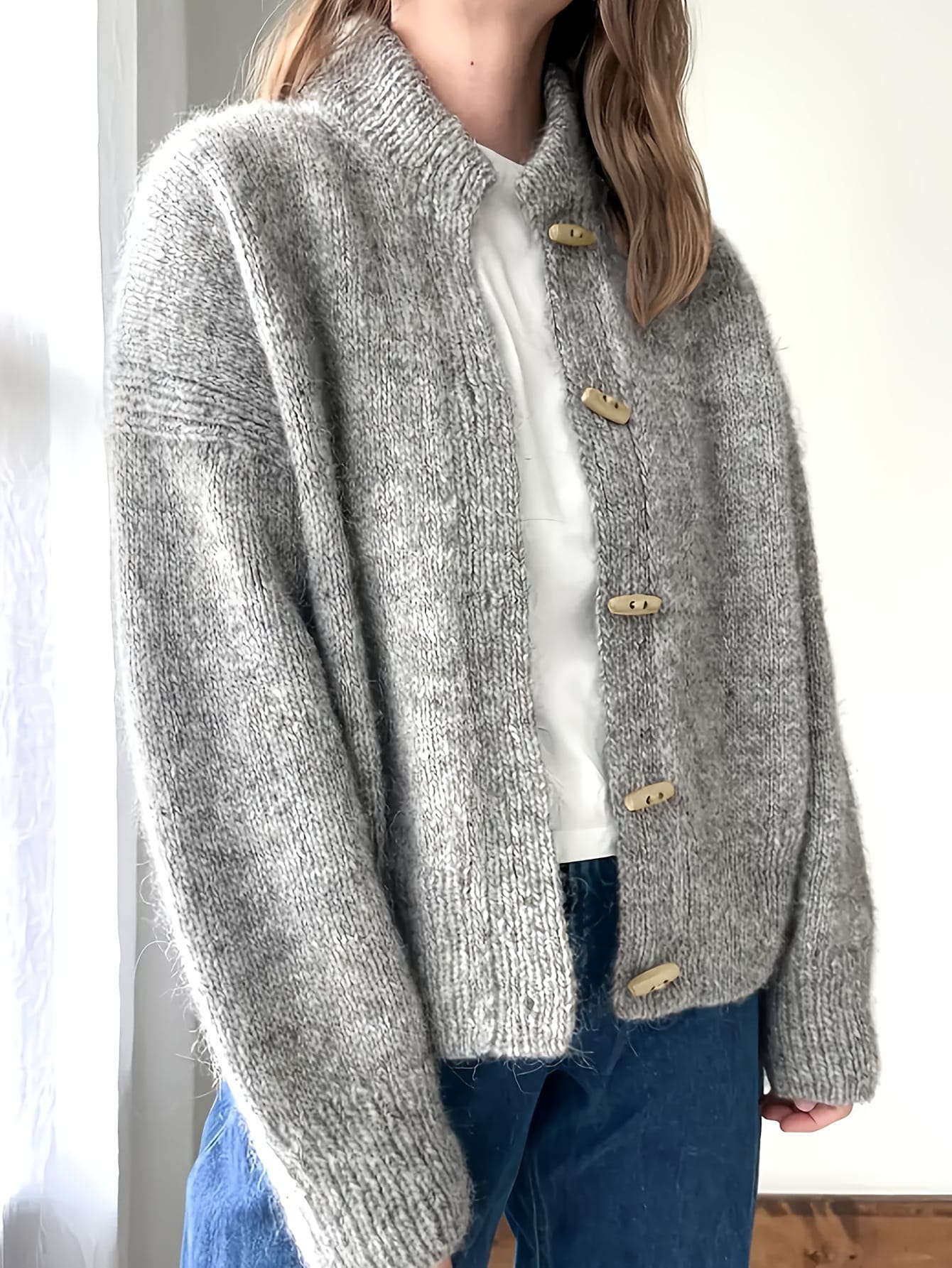 Women's Simple Loose Casual Knitted Cardigan - Image 6