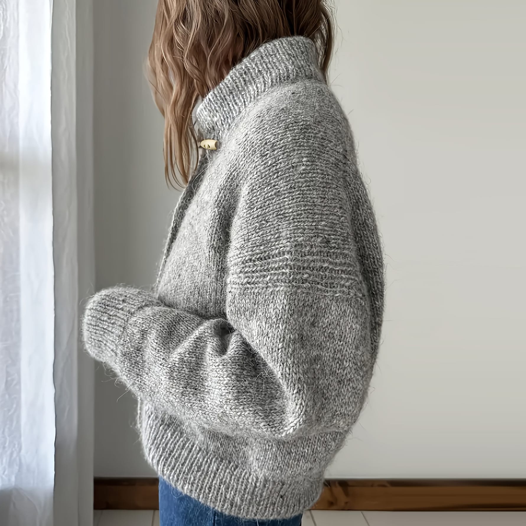 Women's Simple Loose Casual Knitted Cardigan - Image 3