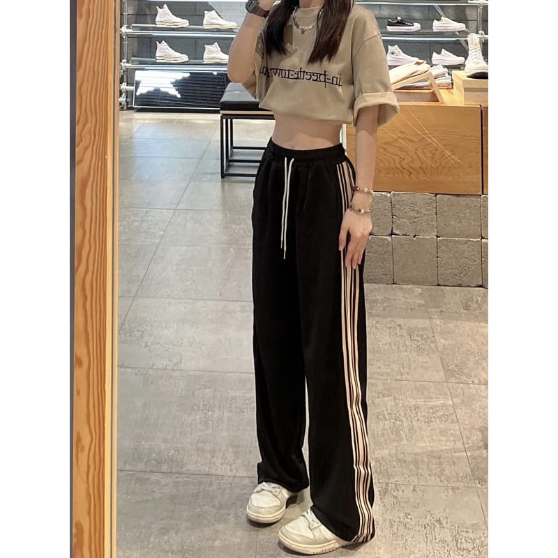 American-style Wide-leg Sweatpants For Women - Image 6