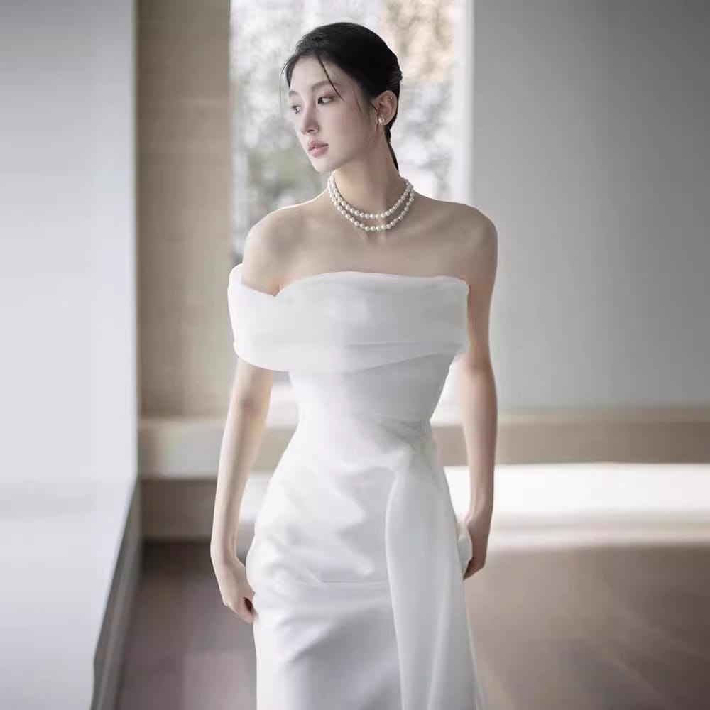 French Off-shoulder Light Wedding Dress Bride - Image 6
