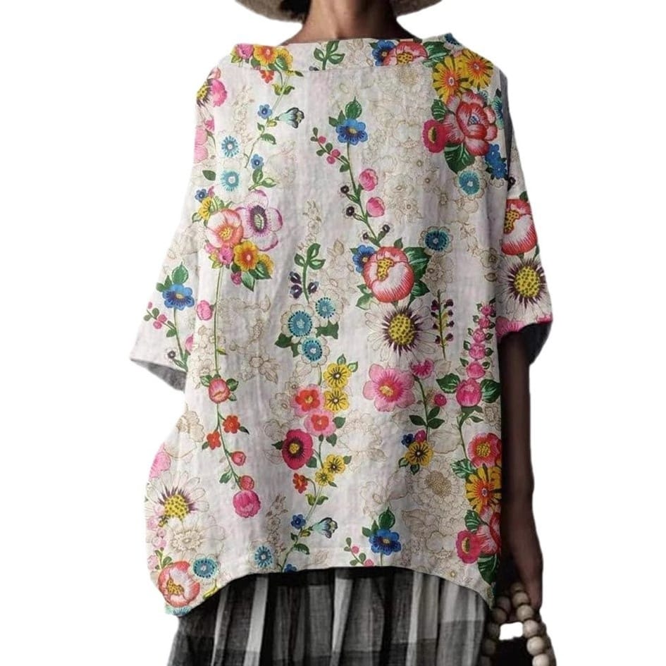 Oversized Loose-fit T-shirt With A Large Crew Neck Womens Clothing - Image 5