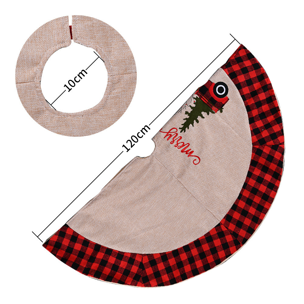 Linen Tree Skirt Car Christmas Tree 120CM Christmas Decoration Tree - Image 4