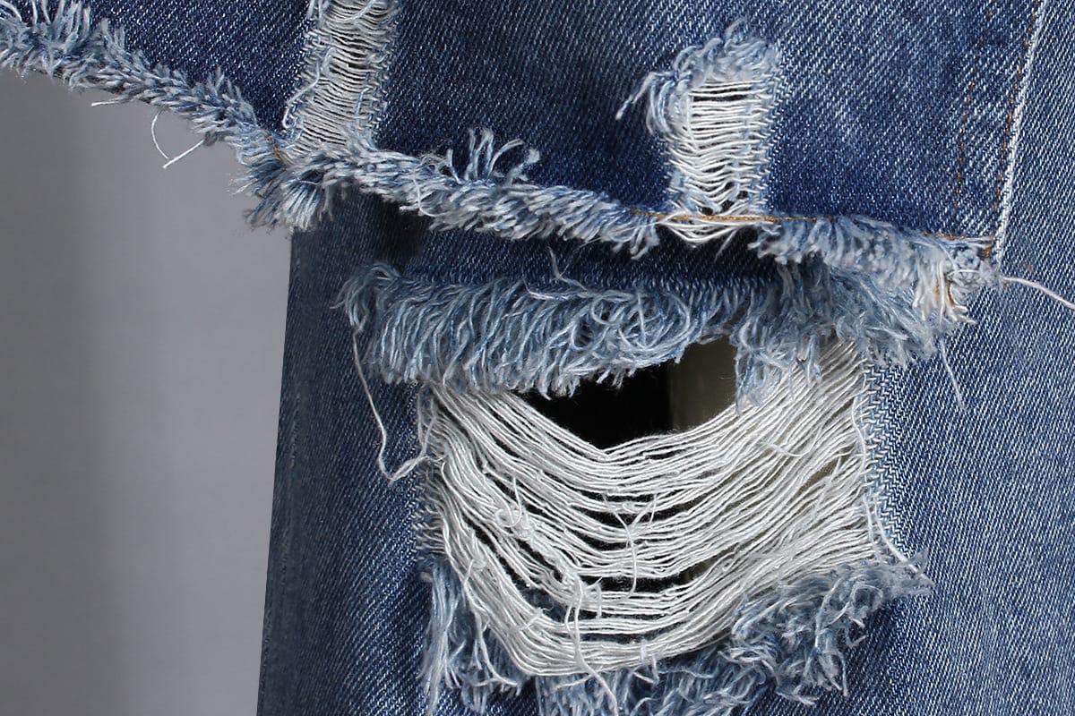Casual Faux Two-piece Ripped Jeans - Image 9