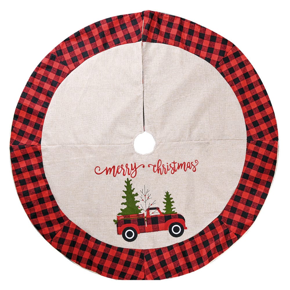 Linen Tree Skirt Car Christmas Tree 120CM Christmas Decoration Tree - Image 5