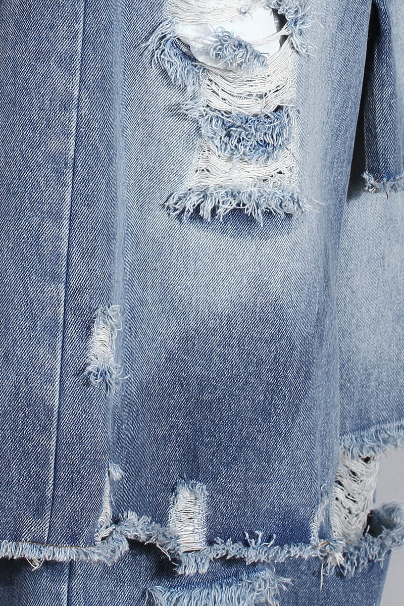 Casual Faux Two-piece Ripped Jeans - Image 2