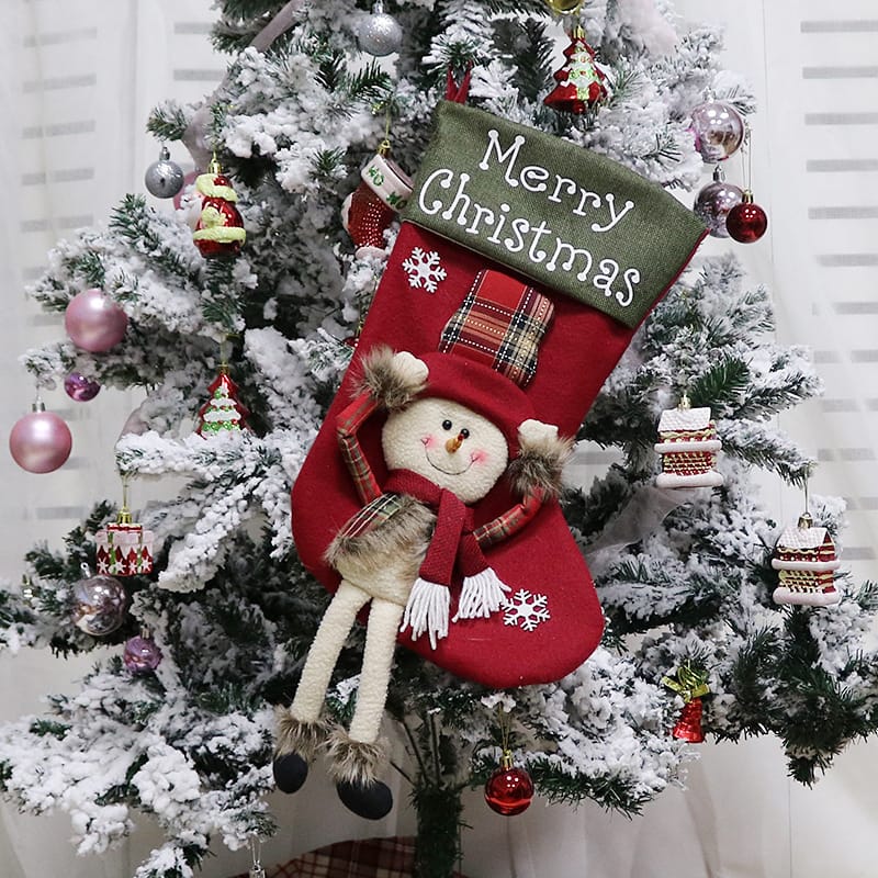 New Year Xmas Big Stockings Set Decorations Christmas 3D Plush Big Sock Christmas Tree Pendant Decorating Supplies - Image 8