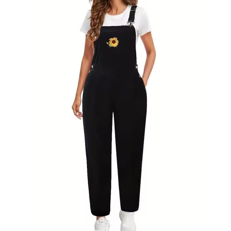 Sunflower Corduroy Suspender Pants European And American Style - Image 4