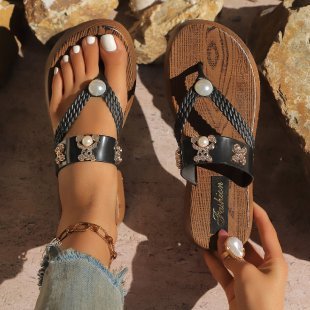 Women's Flip-flops Fashionable New Style For Outdoor Wear With Flower Design - Image 4